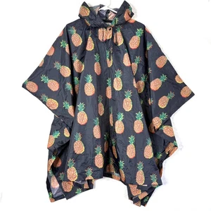 VIBE FESTIVAL GEAR Quality Rainwear Sweden Rain Poncho Hooded Pineapple 72 x 52" - Picture 1 of 5