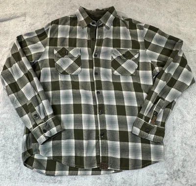 Dakota Grizzly Plaid Flannel Shirt Mens XL Green Gray Long Sleeve Button Front - Image 1 of 4