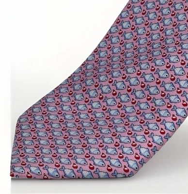 Tailorbyrd Fish Neck Tie 100% Silk Mens Designer  Preppy Novelty - Pink - Image 1 of 4