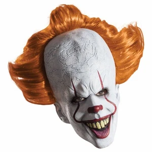 Pennywise IT The Stephen King Movie Horror Clown Men Costume Overhead Mask Hair - Picture 1 of 1