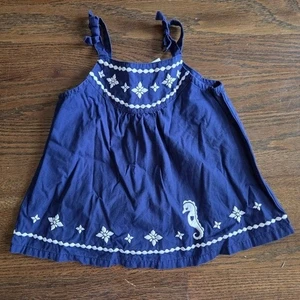 GYMBOREE Girls 2T Blue Seahorse Swing Tank Top - Picture 1 of 8