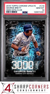 2016 TOPPS CHROME UPDATE 3000 HITS CLUB #C10 GEORGE BRETT HOF POP 3 PSA 10 - Image 1 of 3