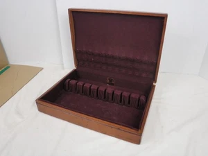 Vintage Holz Rogers 1847 Silberteller Besteckkasten Truhe anlaufgeschützt - Bild 1 von 18