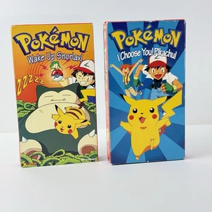 Pokemon Wake Up Snorlax & I Choose You Pikachu! VHS Lot Of 2 Viz Video Nintendo - Picture 1 of 6