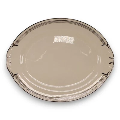 Homer Laughlin Eggshell Georgian D 41 N 5 14" Oval Serving Platter USA Vintage - Image 1 of 4