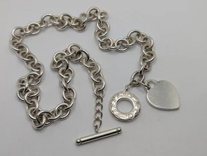 100% AUTHENTICITY Tiffany & Co Heart Tag Toggle Necklace - 18" - Picture 1 of 8