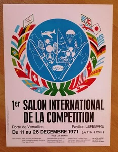 1er SALON INTERNATIONAL DE LA COMPETITION affiche originale '71 sport - Imagen 1 de 1