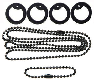 Tune Up Kit Military Army Dog Tag Black Coated Steel chains w/ 4 Black Silencers