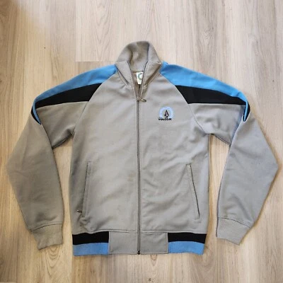 VOLCOM Track Jacket Mens Medium Gray V Line Science Y2K Skater Boardwear - Image 1 of 4