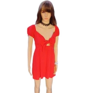 ¡NUEVO! Minivestido para mujer Cotton Candy LA mediano con corbata delantera - Imagen 1 de 10