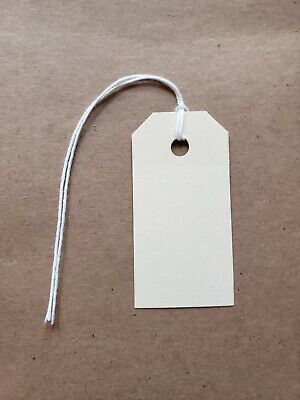 Manila Tags W/ String Shipping Inventory Hang Pre Strung Scrapbook Size #1 • 23.28£