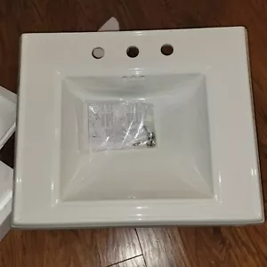KOHLER Pedestal Sink Basin w/ Overflow Drain Rectangular Cermaic Fireclay White - Picture 1 of 6