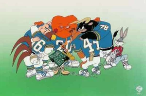Looney Tunes-Limited Edition Sericel-Football Follies-Monster/Foghorn/Bugs/Daffy - Picture 1 of 1