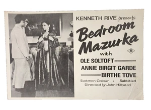 Bedroom Mazurka Lobby Card Original Vintage 1970 Annie Birgit Garde, Ole Soltoft - Picture 1 of 7