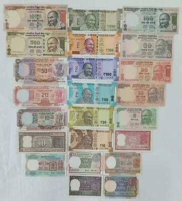 INDIA, Lote de 23 billetes, todas las diferentes emisiones en UNC Foto 1 de 2