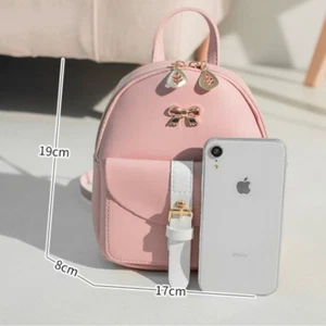 Women's Mini Backpack Luxury PU Leather Kawaii Graceful School Bags For Girls - Picture 1 of 17