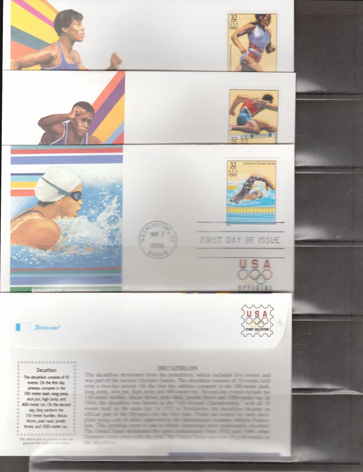 1996 Set of 20 FDCs - Scott# 3068 - Atlanta Olympics - Fleetwood UA - Image 1 of 1