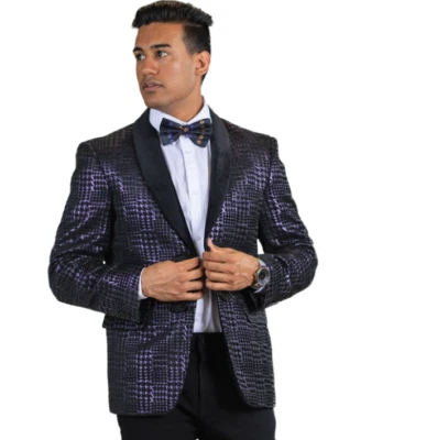 ABRIGO DEPORTIVO AZUL MARTINI Chaqueta Esmoquin Púrpura Metálico/Negro RN Para Hombre Talla L (47R) Foto 1 de 4
