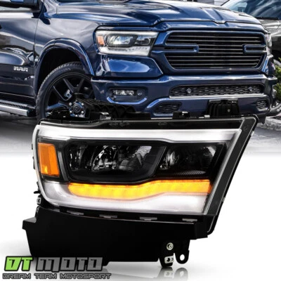 For 2019-2023 Dodge RAM 1500 Black FULL LED w/DRL Reflector Headlight Passegner - Image 1 of 4