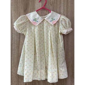 Cinderella Brand Toddler 2T Floral Tulip Collared Dress Vintage - Picture 1 of 6