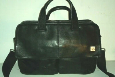 Bolso lateral Knomo London con correa para computadora portátil de 15 pulgadas - negro Foto 1 de 4