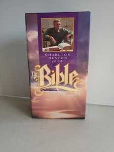 Charlton Heston Presents THE BIBLE VHS 2 Tape Set Stories Old & New Testaments - Picture 1 of 2