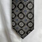 NWOT Ted Baker London Men's Luxury Designer Tie 100% Silk Black Grey Blue Floral