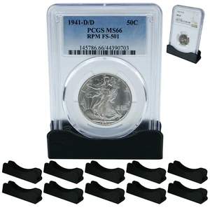 (10) Coin Slab Holder Display Stand PCGS NGC Case Storage Box Plastic Set ICG US - Picture 1 of 14