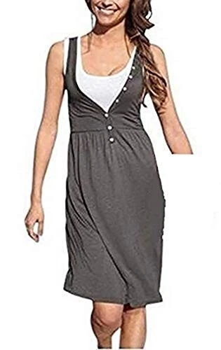 Shirtkleid Kleid von Cheer in Taupe Weiß Gr. 34 NEU - Bild 1 von 1