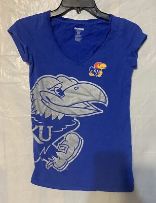 Camiseta para niñas Pro Edge Kansas Jayhawks KU-S-azul-guc Foto 1 de 4