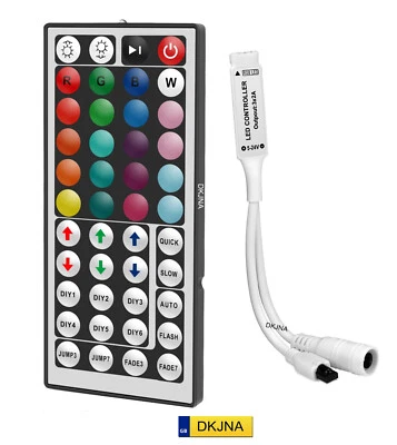 IR Fernbedienung 44 Schlüssel Controller Empfänger RGB LED Wireless Streifen 5050 3528 WLED - Bild 1 von 4