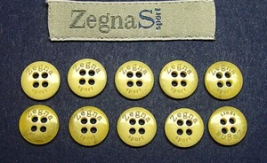 ZEGNA Sport replacement buttons 10 horn effect plastic logo inscribed Good Cond. - Picture 1 of 9