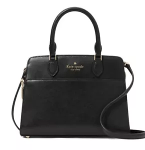KATE SPADE MADISON MINI SMALL CROSSBODY BAG SATCHEL SHOULDER BLACK LEATHER GOLD - Picture 1 of 3