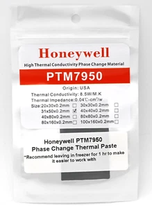 Honeywell PTM7950 31x50mm Changement de Phase Pâte Thermique Ordinateur Portable CPU Graphique - Photo 1/1