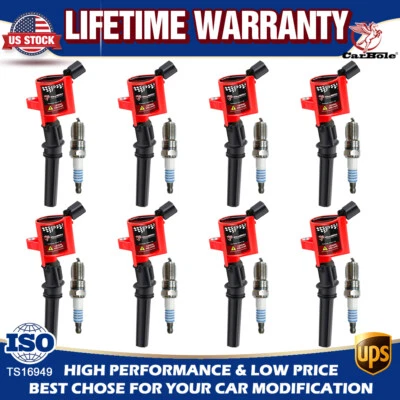Pacote com 8 velas de ignição DG508 bobina para Ford E-350 E-450 Super Duty E-150 E250 - Imagem 1 de 4