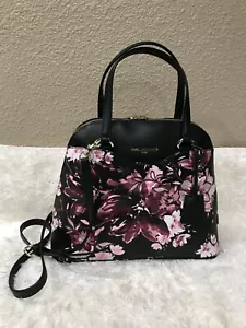 Karl Lagerfeld Paris Dome Satchel Doreen Floral Berry MSRP $228 - Picture 1 of 2