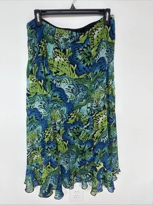 Женская юбка макси Dressbarn с тропическим принтом шифоновая с подкладкой размер большой - Изображение 1 из 4