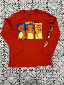 Pokemon Boys Size XS 4-5 Red Long Sleeve Graphic T-Shirt Size - Picture 1 of 5