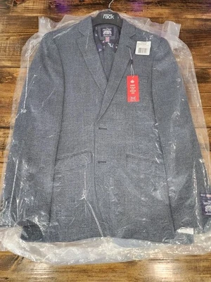Blazer Abrigo Deportivo Savile Row Para Hombre Talla 38R Azul Marino Shoreditch Tejido a Cuadros 50002 Foto 1 de 4