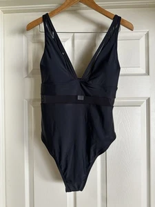 Cupshe One Piece Bathing Suit Black Size 0X Solid Mesh Panel Tummy Control NWT - Picture 1 of 22