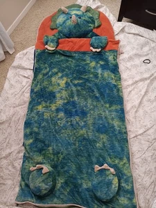 Sac de couchage enfant Hug Fun Costco peluche dinosaure fermeture éclair complète 63 x 28 - Photo 1/5