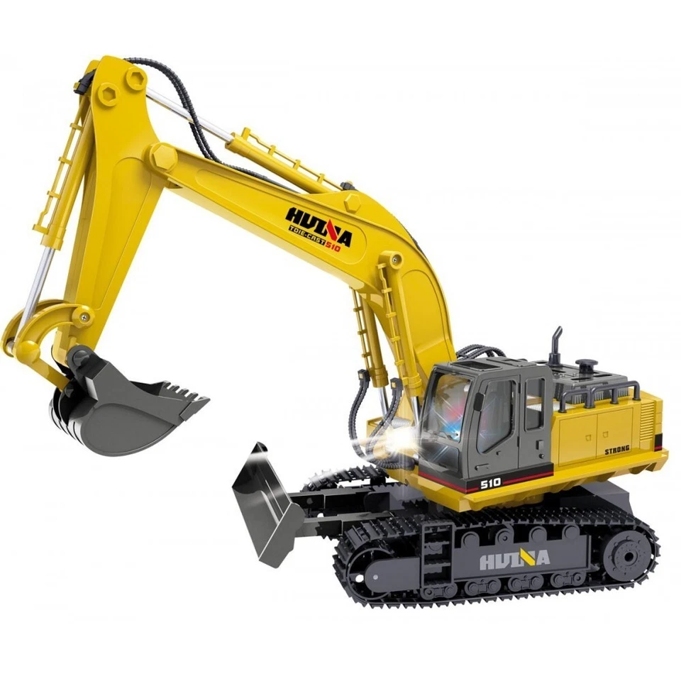 HUINA 1510 1:16 2,4G 11CH Escavatore Ruspa Elettrica 11 Canali LUCI Suoni RC RTR - Immagine 1 di 4