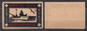 POLAND 1952 Matchbox Label Export - Cat.E#013 MAN-OF-WAR Chapamanwari SM IMPR. - Picture 1 of 1