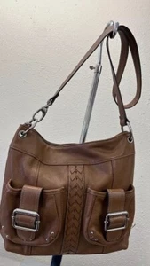 Tignanello Large Beige Soft Leather Shoulder Bag Brown. - Picture 1 of 16
