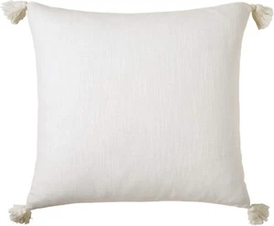 Euro Sham texturizada borla Peri Home, blanca, 26 por 26, 100 % algodón - Imagen 1 de 4