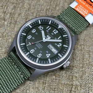 Seiko 5 Men's SNZG09K1 Sport Analog Automatic Khaki Green Canvas Watch AU*au - Bild 1 von 5