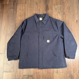 Carhartt 3XL Tall Mens Arctic Quilt Lined Blue Full Zip Duck Jacket DNY NO HOOD - Picture 1 of 10
