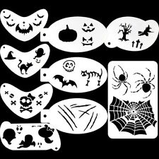 9 pcs Halloween Face Paint Stencils FOR Kids Party Bats Spider Tattoo Stencils