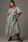 Anthropologie Sue Sartor Short-Sleeve Printed Midi Dress Size 2X Msrp $495