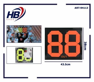 Tabella Tabellone Partita Cambi Calcio Sport Sostituzioni Doppio 2 Cifre dfh